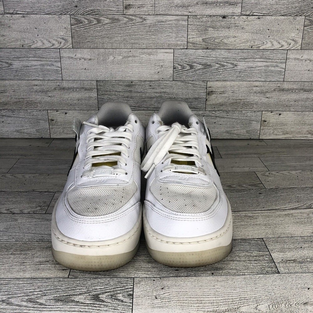 Nike White and Black Athletic Shoes with Yellow Accents - Picture 2 of 5